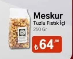 Meskur Tuzlu Fıstık Içi 250 Gr