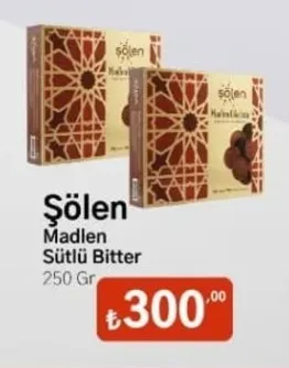 Şölen Madlen Sütlü Bitter 250 Gr