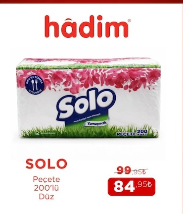 Solo Peçete 200'Lü Düz