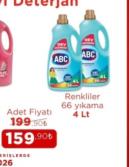 Abc Renkliler 66 Yıkama 4 Lt