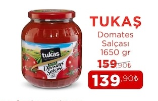 Tukaş Domates Salçası 1650 Gr