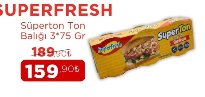 Superfresh Süperton Ton Balığı 3*75 Gr