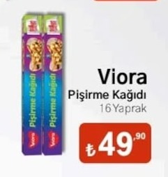 Viora Pişirme Kağıdı 16 Yaprak