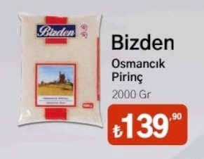 Bizden Osmancık Pirinç 2000 Gr