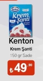 Kenton Krem Şanti 150 Gr Sade