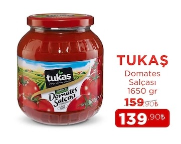 Tukaş Domates Salçası 1650 Gr