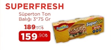 Superfresh Süperton Ton Balığı 3*75 Gr