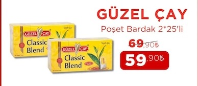 Güzel Çay Poşet Bardak 2*25'Li