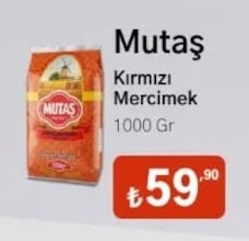 Mutaş Kırmızı Mercimek 1000 Gr
