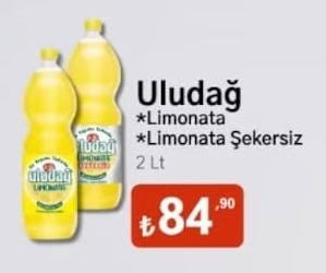 Uludağ Limonata Limonata Şekersiz 2 Lt