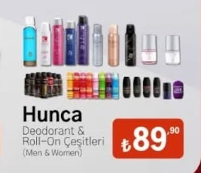 Hunca Deodorant & Roll-On Çeşitleri (Men & Women)