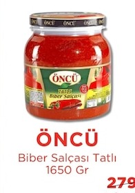 Öncü Biber Salçası Tatlı 1650 Gr