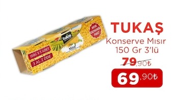 Tukaş Konserve Mısır 150 Gr 3'Lü