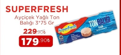 Superfresh Ayçiçek Yağlı Ton Balığı 3*75 Gr