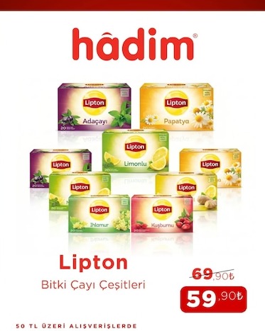 Lipton Bitki Çayı Çeşitleri 50 Adet
