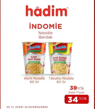 Indomie Noodle Bardak Korili/Tavuklu 60 Gr