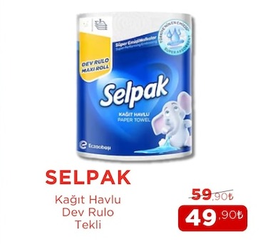 Selpak Kağıt Havlu Dev Rulo Tekli