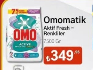 Omo Aktif Fresh Renkliler Deterjan 7500G