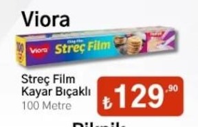 Viora Streç Film Kayar Bıçaklı 100 Metre