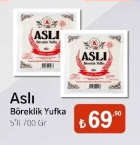 Aslı Böreklik Yufka 5'Li 700 Gr