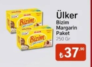 Ülker Bizim Margarin Paket 250 Gr