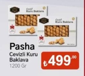 Pasha Cevizli Kuru Baklava 1200 Gr