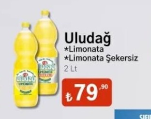 Uludağ Limonata Limonata Şekersiz 2 Lt