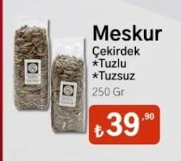 Meskur Çekirdek Tuzlu Tuzsuz 250 Gr