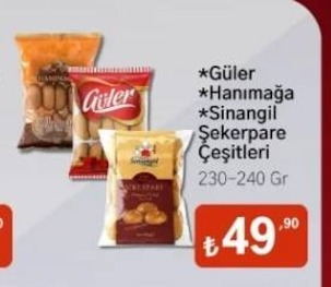 Güler Hanımağa Sinangil Şekerpare Çeşitleri 230-240 Gr