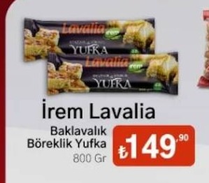 İrem Lavalia Baklavalık Böreklik Yufka 800 Gr
