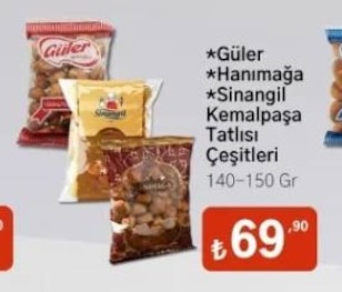 Güler Hanımağa Sinangil Kemalpaşa Tatlısı Çeşitleri 140-150 Gr