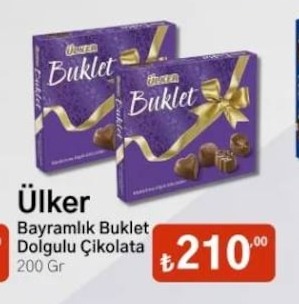 Ülker Bayramlık Buklet Dolgulu Çikolata 200 Gr