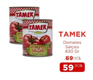 Tamek Domates Salçasi 830 Gr