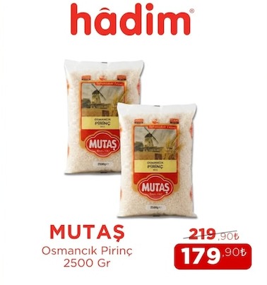 Mutaş Osmancık Pirinç 2500 Gr