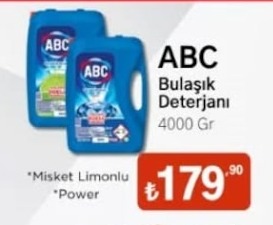 Abc Bulaşık Deterjanı Misket Limonlu Power 4000 Gr