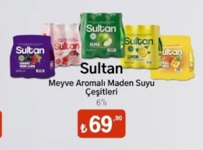 Sultan Meyve Aromalı Maden Suyu Çeşitleri 6'Lı