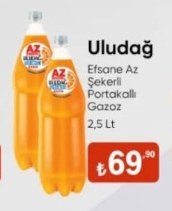 Uludağ Efsane Az Şekerli Portakallı Gazoz 2,5 Lt