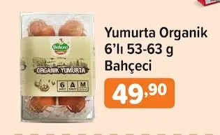 Yumurta Organik 6'Lı 53-63 G Bahçeci