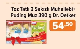 Toz Tatlı 2 Sakızlı Muhallebi+ Puding Muz 390 G Dr. Oetker