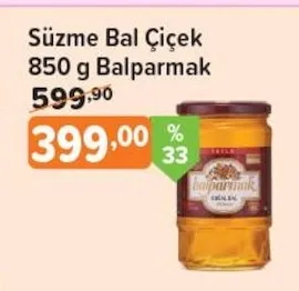 Süzme Bal Çiçek 850 G Balparmak