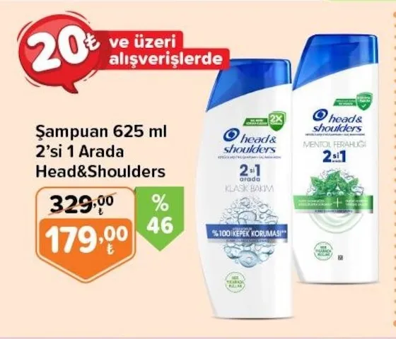 Şampuan 625 Ml 2'Si 1 Arada Head&Shoulders