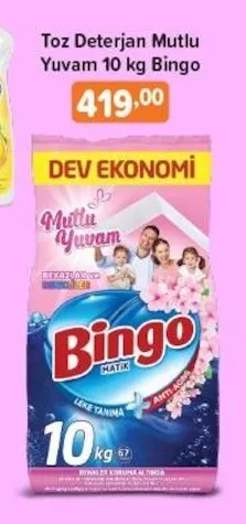 Toz Deterjan Mutlu Yuvam 10 Kg Bingo