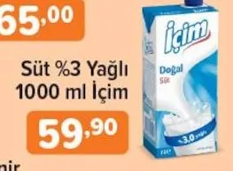 Süt %3 Yağlı 1000 Ml İçim
