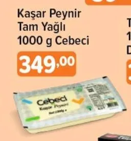 Kaşar Peynir Tam Yağlı 1000 G Cebeci