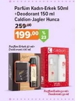 Parfüm Kadın-Erkek 50Ml + Deodorant 150 Ml Caldion-Jagler Hunca