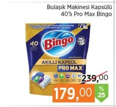 Bingo Bulaşık Makinesi Kapsülü 40'Lı Pro Max