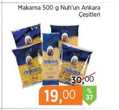 Nuh'Un Ankara Makarna 500 G Çeşitleri