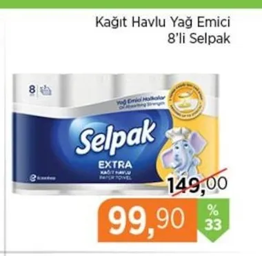 Selpak Kağıt Havlu Yağ Emici 8'Li