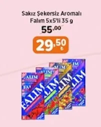 Sakız Şekersiz Aromalı Falım 5X5'Li 35 G