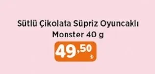 Sütlü Çikolata Süpriz Oyuncaklı Monster 40 G